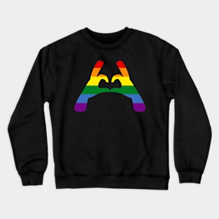 Pride Heart Hands LGBTQ Design Crewneck Sweatshirt